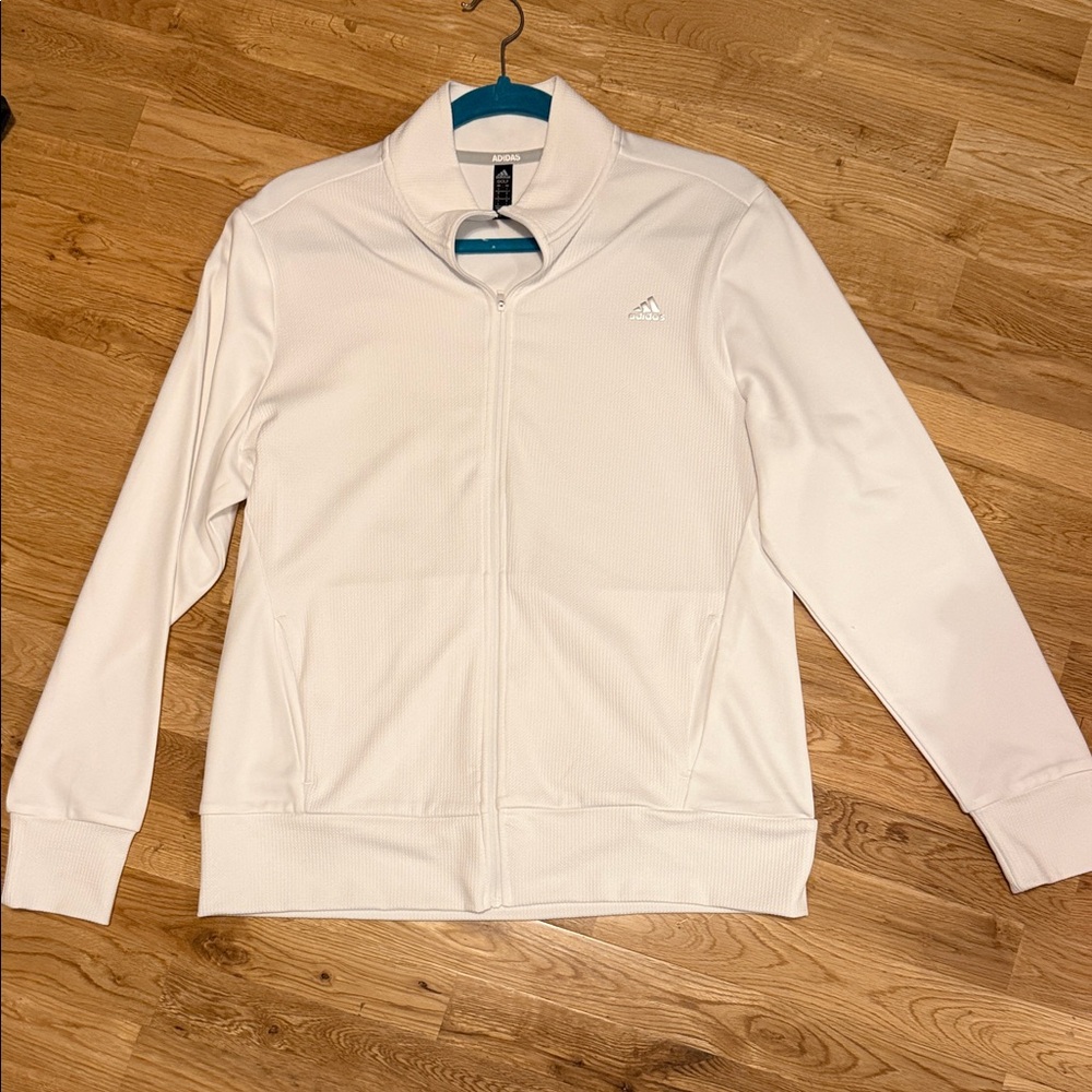 Adidas Classic White Zip-Up Jacket